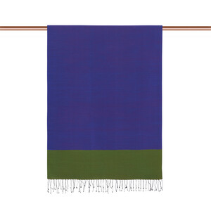 شال حرير فاخر ذو وجهين لون بنفسجي وأزرق - Thumbnail