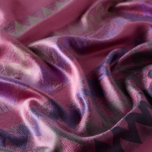 شال حرير زكزاك لون بوغانفيليا