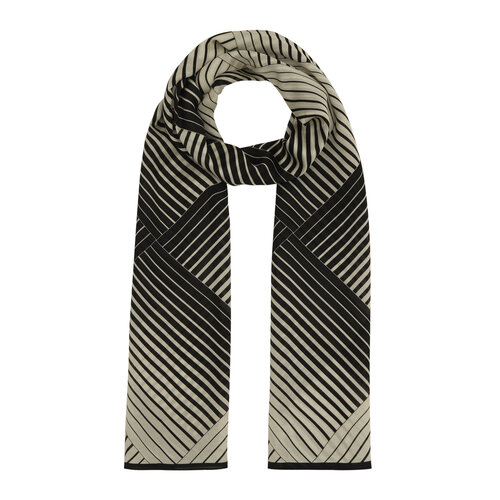 Beige Black Scan Print Cotton Rayon Scarf