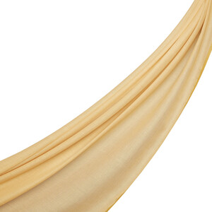 Beige Bordered Modal Silk Scarf - Thumbnail