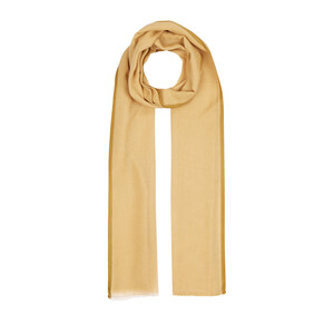 Beige Bordered Modal Silk Scarf - Thumbnail