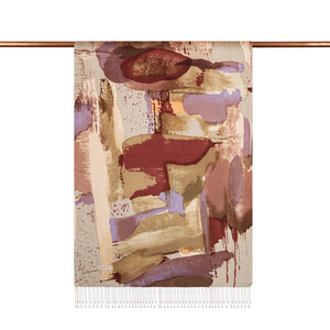 ipekevi - Beige Brush Stroke Print Silk Scarf (1)