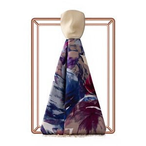 ipekevi - Beige Florescence Print Silk Scarf