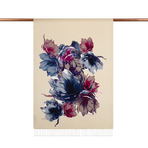 ipekevi - Beige Florescence Print Silk Scarf (1)