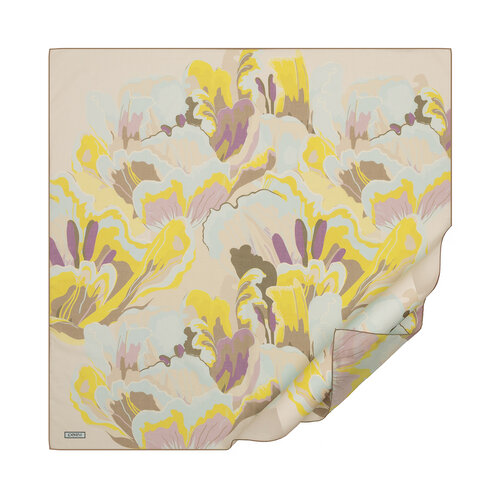Beige Flower Marble Cotton Scarf