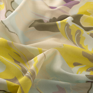 ipekevi - Beige Flower Marble Cotton Scarf (1)
