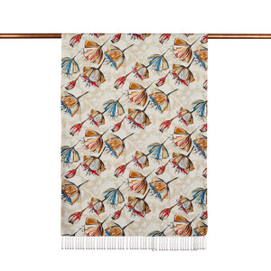 ipekevi - Beige Gardenia Patterned Silk Scarf (1)