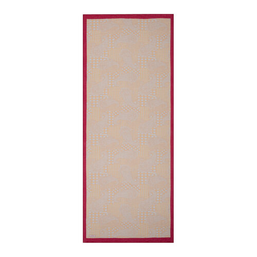 Beige Gold Patchwork Paisley Print Tencel Scarf