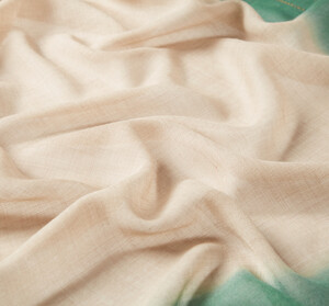 Beige Gradient Wool Silk Scarf - Thumbnail