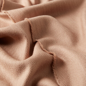 ipekevi - Beige Herringbone Patterned Wool Scarf (1)