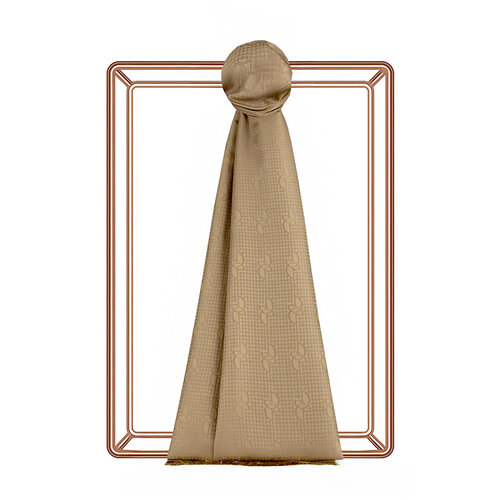 Beige IE Monogram Cotton Silk Scarf