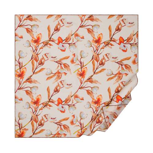 Beige Magnolia Cotton Scarf