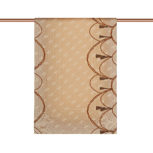 Beige Mono Ring Print Tencel Scarf