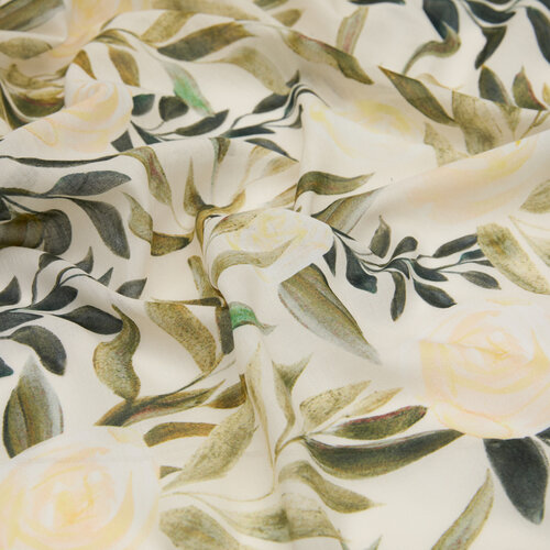 Beige Pergola Rose Cotton Scarf