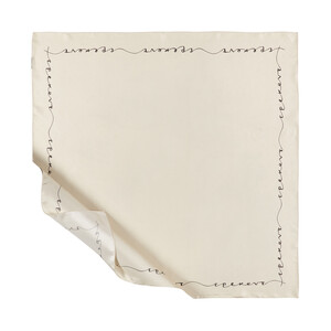 Beige Signature Silk Twill Scarf - Thumbnail