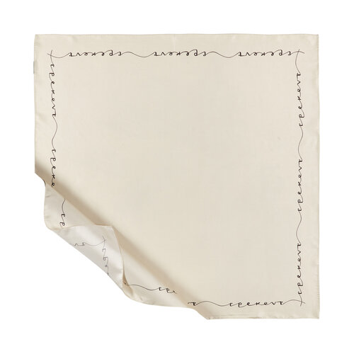 Beige Signature Silk Twill Scarf