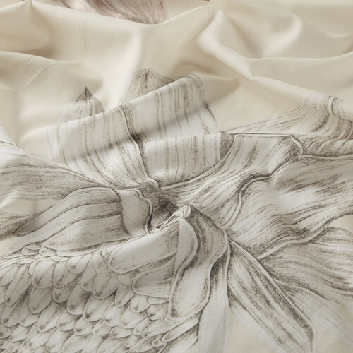 Beige Stone Ginger Flower Cotton Scarf