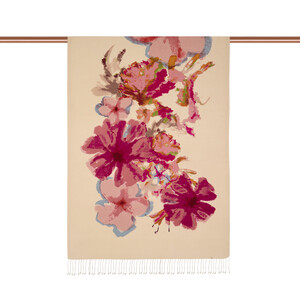 ipekevi - Beige Water Fleur Print Silk Scarf (1)