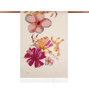 ipekevi - Beige Water Fleur Print Silk Scarf (1)