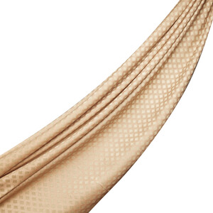 Beige Wool Silk Scarf - Thumbnail