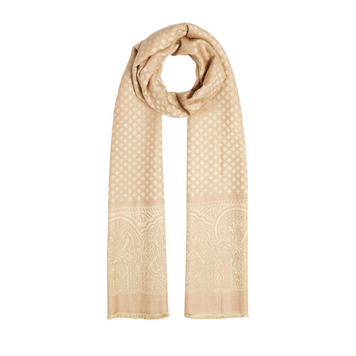 Beige Wool Silk Scarf