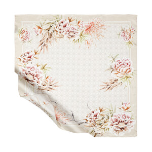 ipekevi - ايشارب حرير تويل تصميم ورود لون بيج