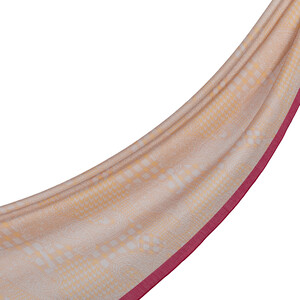ipekevi - Bej Gold Yamalı Paisley Desenli Tensel Şal