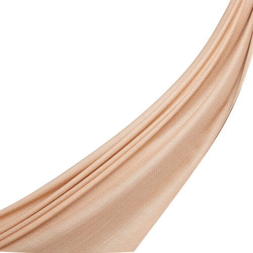 شال صوف وحرير تصميم إيكات لون بيج شال صوف وحرير تصميم إيكات لون بيج