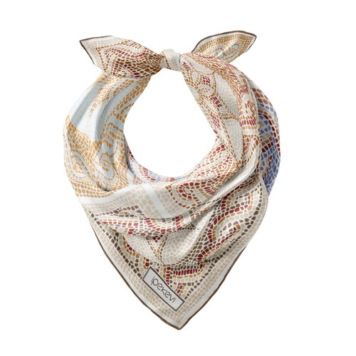 Bej Olimpos Saten İpek Mendil