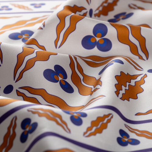 Beyaz Bal Köpüğü Kütahya Çintemani Tivil İpek Eşarp