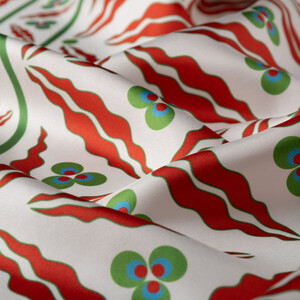 ipekevi - Beyaz Bordo Kütahya Çintemani Tivil İpek Eşarp (1)