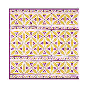 ipekevi - Beyaz Gold Kütahya Çintemani Saten İpek Mendil