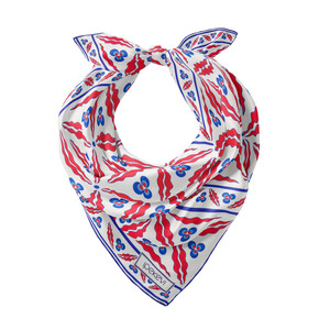 ipekevi - Beyaz Kırmızı Kütahya Çintemani Saten İpek Mendil (1)