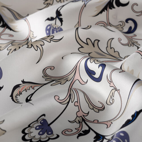 Beyaz Lacivert Yıldız Şale Tivil İpek Eşarp