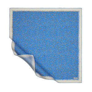 ipekevi - ايشارب حرير تويل تصميم منقط لون أبيض وأزرق