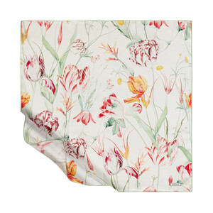 ipekevi - ايشارب حرير تويل تصميم ورود لون أبيض