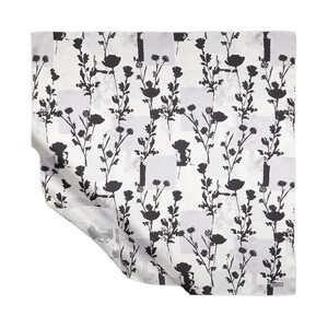 ipekevi - ايشارب حرير تويل تصميم ورود لون أبيض