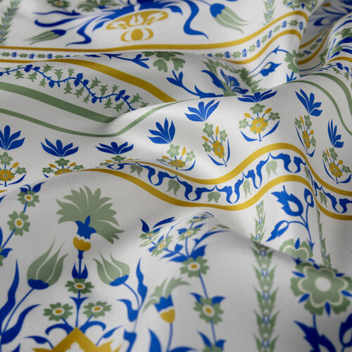 Beyaz Yeşil Beylerbeyi Şebeke Tivil İpek Eşarp