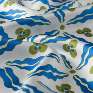 ipekevi - Beyaz Yeşil Kütahya Çintemani Tivil İpek Eşarp (1)