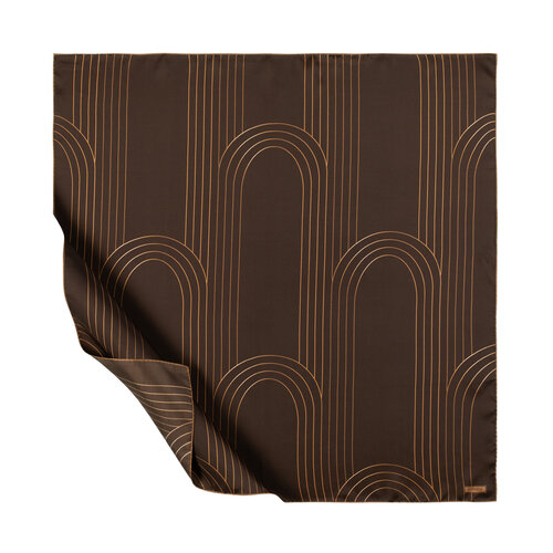 Bitter Coffee Aqueduct Print Silk Twill Scarf