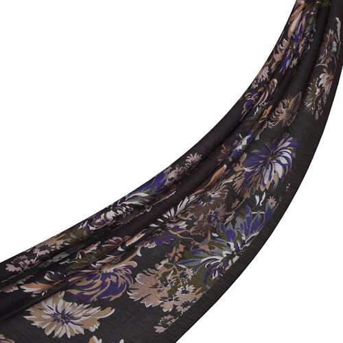 Bitter Coffee Chrysanthemum Print Tencel Scarf