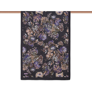 ipekevi - Bitter Coffee Chrysanthemum Print Tencel Scarf (1)