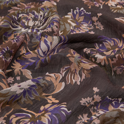 Bitter Coffee Chrysanthemum Print Tencel Scarf