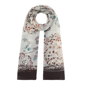 ipekevi - Bitter Coffee Forest Rose Cotton Scarf (1)