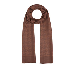 ipekevi - Bitter Coffee Houndstooth Cotton Silk Scarf (1)