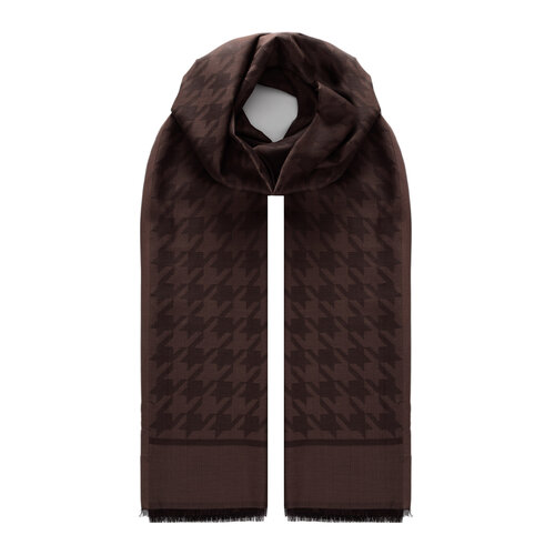 Bitter Coffee Houndstooth Cotton Silk Scarf Bitter Coffee Houndstooth Cotton Silk Scarf