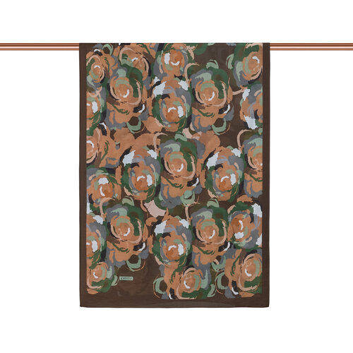 Bitter Coffee Khaki Soulful Blooms Tencel Print Scarf