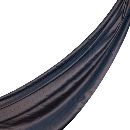 Bitter Coffee Stripe Patterned Silk Shawl