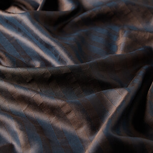 Bitter Coffee Stripe Patterned Silk Shawl - Thumbnail