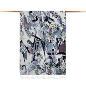 ipekevi - Black Abstract Print Silk Scarf (1)